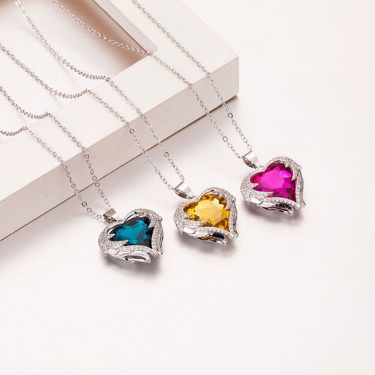 Dije Corazón Océano Zafiro Azul - Collar de Moda Elegante - Image 7