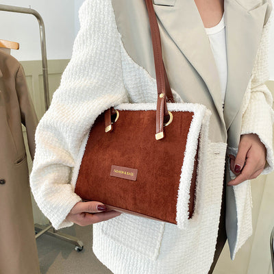 Bolso Tote Coreano de Piel de Cordero con Asa Simple - Image 7