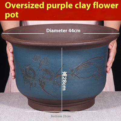 Maceta de Cerámica Púrpura Extragrande para Plantas de Interior - Image 2