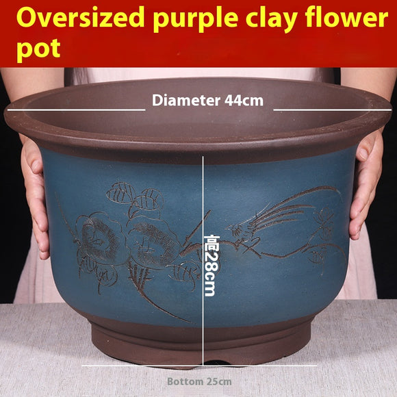 Maceta de Cerámica Púrpura Extragrande para Plantas de Interior