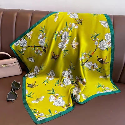Pañuelo de Seda Protección Solar - Cuello Versátil y Sujetador de Cabello - Image 12