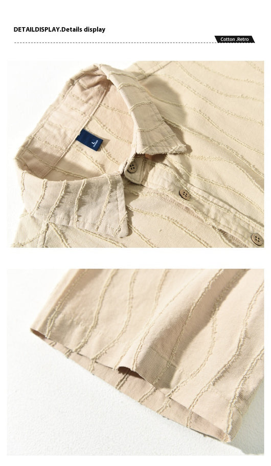Camisa Casual de Algodón Puro para Hombre - Manga Corta Verano - Image 9