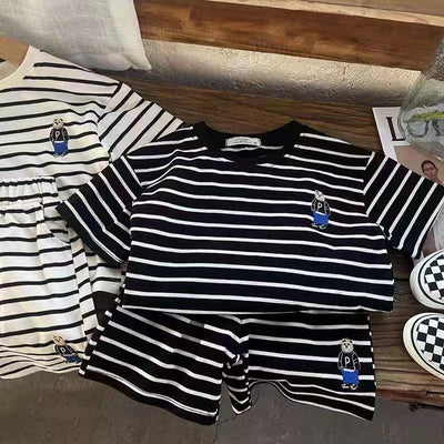 Conjunto Infantil Osito a Rayas - Playera y Shorts - Image 3