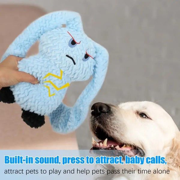 Juguete de Dentición para Perros Conejo Chirriante Peluche Masticable Portátil