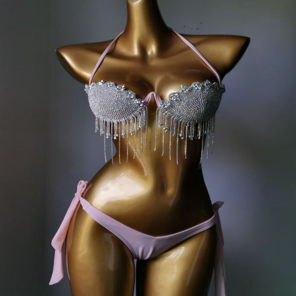 Bikini Diamante con Borlas para Mujer