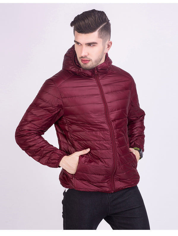 Chaqueta de Plumas Ligera para Hombre con Capucha Estilo Coreano - Image 8