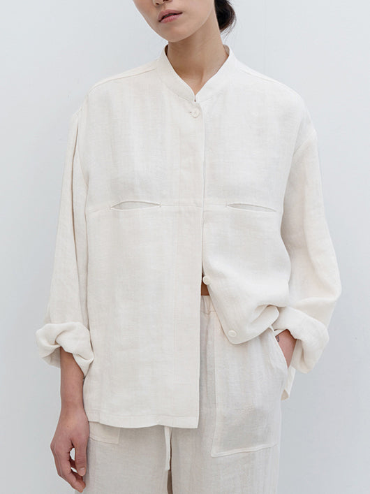 Camisa de Lino Puro Otoño Mujer - Estilo Artístico Retro Versátil - Image 2