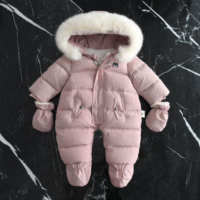 Mameluco Bebé con Capucha y Forro Polar Grueso - Image 5