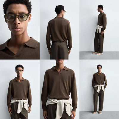 Polo Tejido de Manga Larga Clásico para Hombre - Image 4