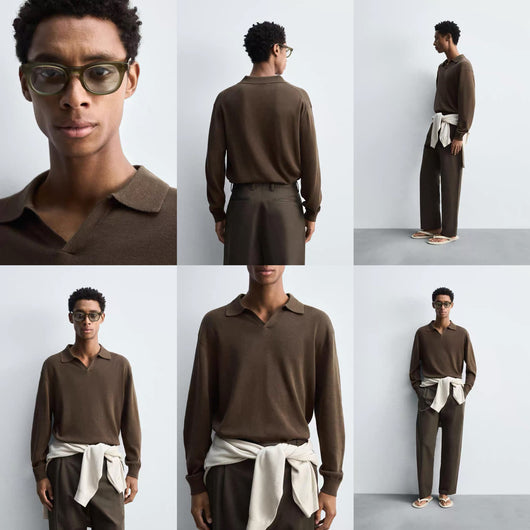 Polo Tejido de Manga Larga Clásico para Hombre - Image 4