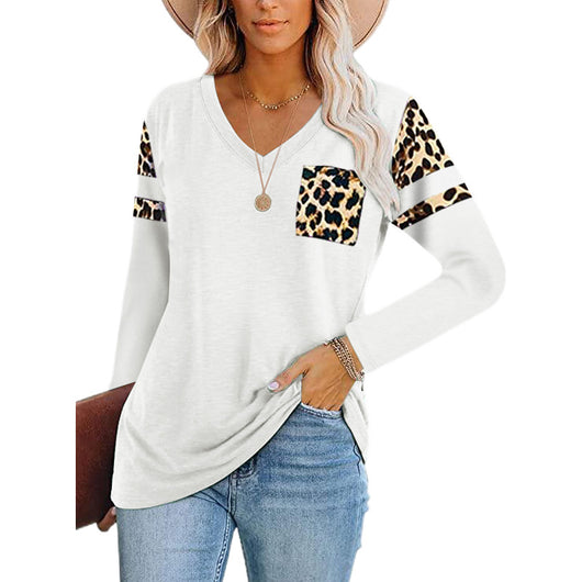 Blusa Estampado Leopardo con Cuello V y Mangas Largas - Image 4