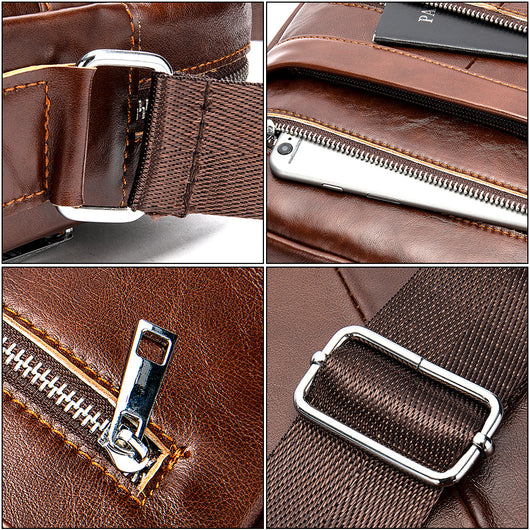 Bolso Mensajero de Cuero Vintage para Hombre - Piel Vacuna Premium - Image 5