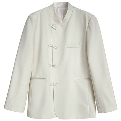 Blazer Vintage con Cuello Alto y Hebilla para Mujer - Image 6