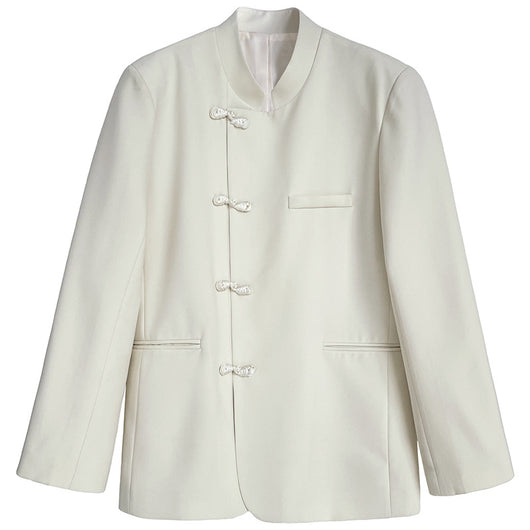 Blazer Vintage con Cuello Alto y Hebilla para Mujer - Image 6