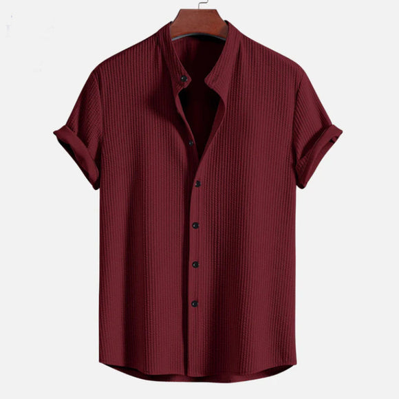 Camisa Suelta de Manga Corta para Hombre - Comodidad Veraniega