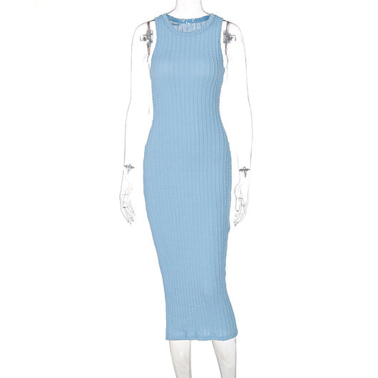Vestido Tejido sin Mangas Cuello Redondo para Mujer - Estilo Otoño - Image 17