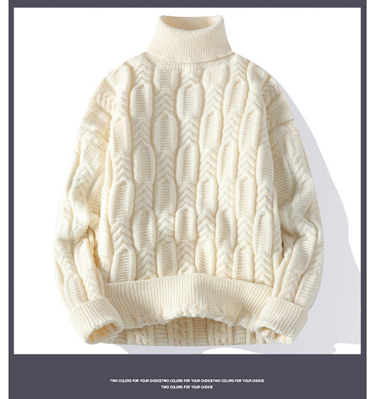 Suéter de Cuello Alto Trenzado para Hombre - Abrigo Casual y Cálido - Image 22