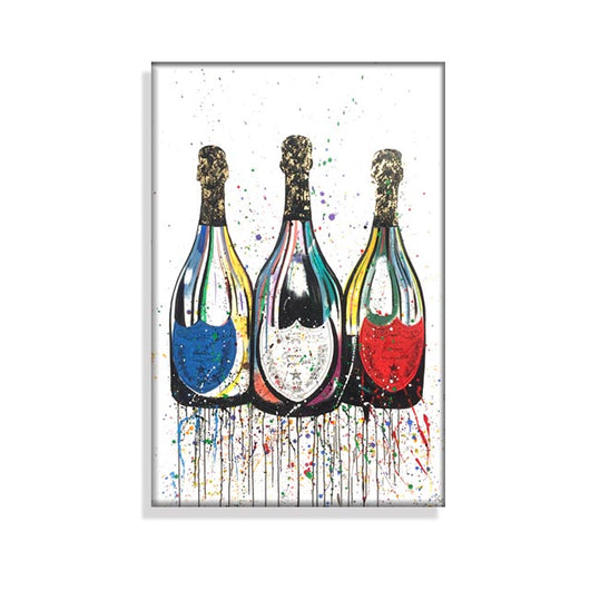 Cuadro de Botella de Champagne en Lienzo con Póster de Arte Colorido - Image 5