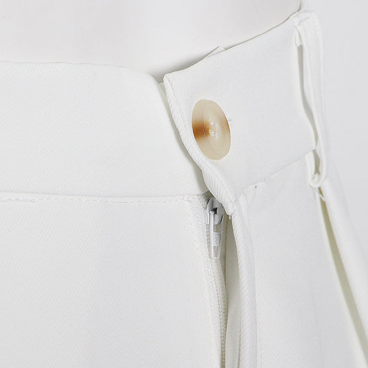 Trajes Primavera Verano Blancos de Doble Capa - Colección Elegancia Sólida - Image 3