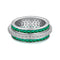 Anel Feminino Inlayed com Diamante S925 Prata Esterlina Descompressão Rotativa Indústria Pesada Verde No 6
