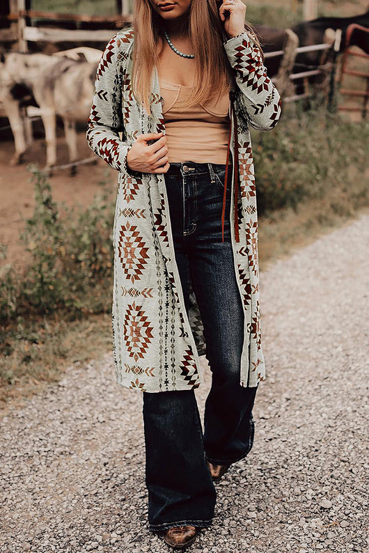 Cardigan Tejido con Estampado Geométrico - Colección Otoño para Mujer - Image 13