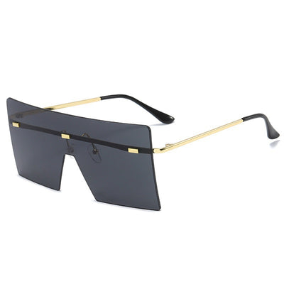 Gafas de Sol Cuadradas Oversized sin Marco - Estilo Vintage Lujo para Mujer