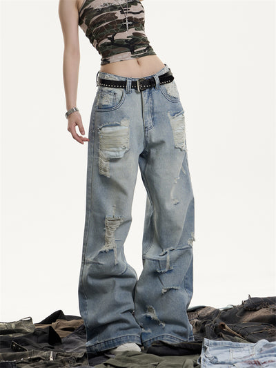 Jeans Vintage Rotos Cintura Alta Mujer Efecto Desgastado - Image 11