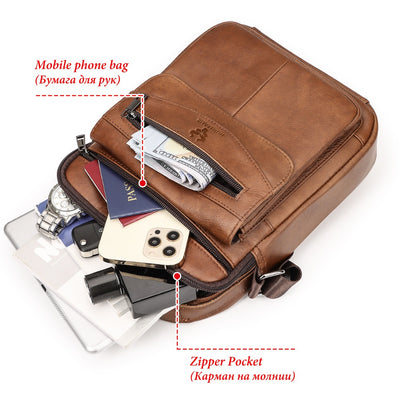 Mochila de Cuero Genuino para Hombre - Diseño Crossover Moderno - Image 3