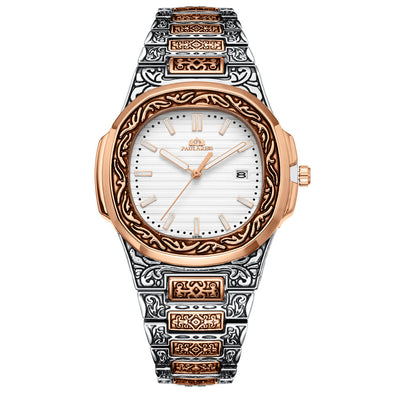 Reloj Hombre Cuarzo Tallado Loro Calendario Luminiscente - Image 35