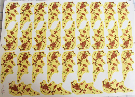 Sheet of gold ceramic decals with ornate, symmetrical designs, ideal for pottery and craft decoration. - Image 4
