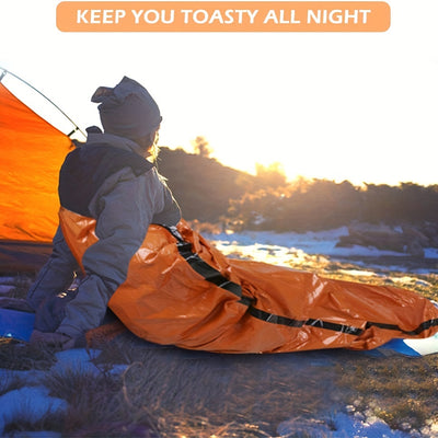 Saco de Emergencia Térmico Portátil - Manta Impermeable y Resistente al Viento para Camping - Image 5