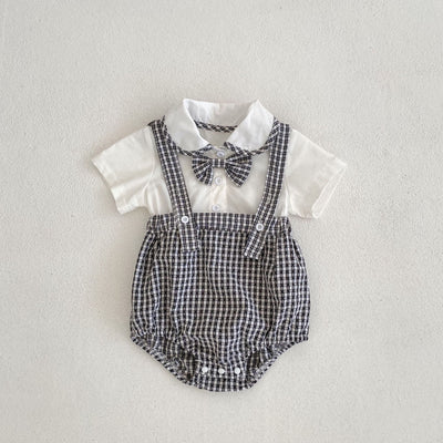 Blusa Cuello Babydoll con Efecto Dos Piezas a Cuadros - Image 4