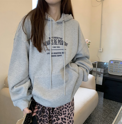 Sudadera con Capucha Estampado de Letras - Abrigo Versátil - Image 3