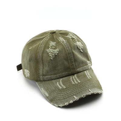 Gorra de Béisbol Desgastada con Detalles Perforados - Estilo Urbano Personalizado - Image 3