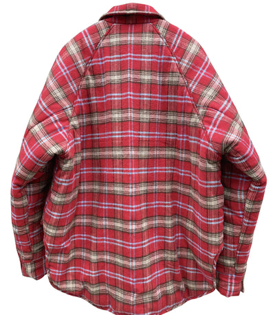 Chaqueta Acolchada de Cuadros Rojo para Hombre con Cierre de Cremallera - Image 5