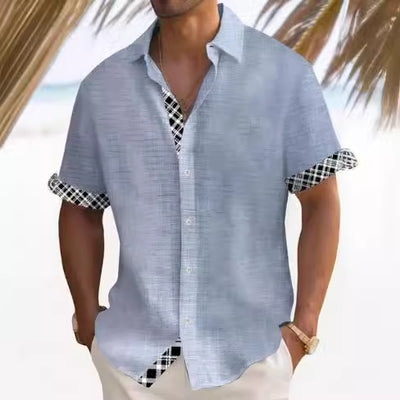 Camisa de Rayas para Hombre - Manga Corta Estilo Playa - Image 4
