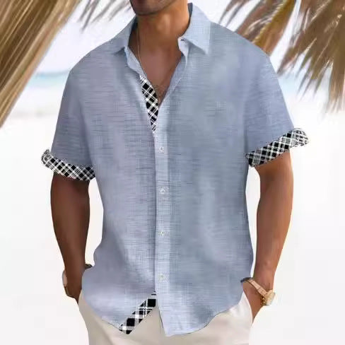 Camisa de Rayas para Hombre - Manga Corta Estilo Playa - Image 4