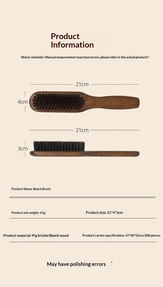 Peine para Barba de Cerdas de Jabalí con Mango de Madera Maciza - Image 10
