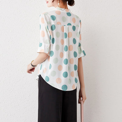 Blusa Chifón Manga Trompeta Talla Grande para Mujer - Image 8