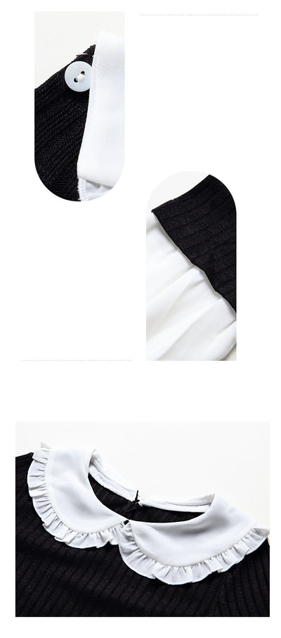 Vestido Camiseta Tejida con Cuello Muñeca Ajustado para Mujer - Image 7