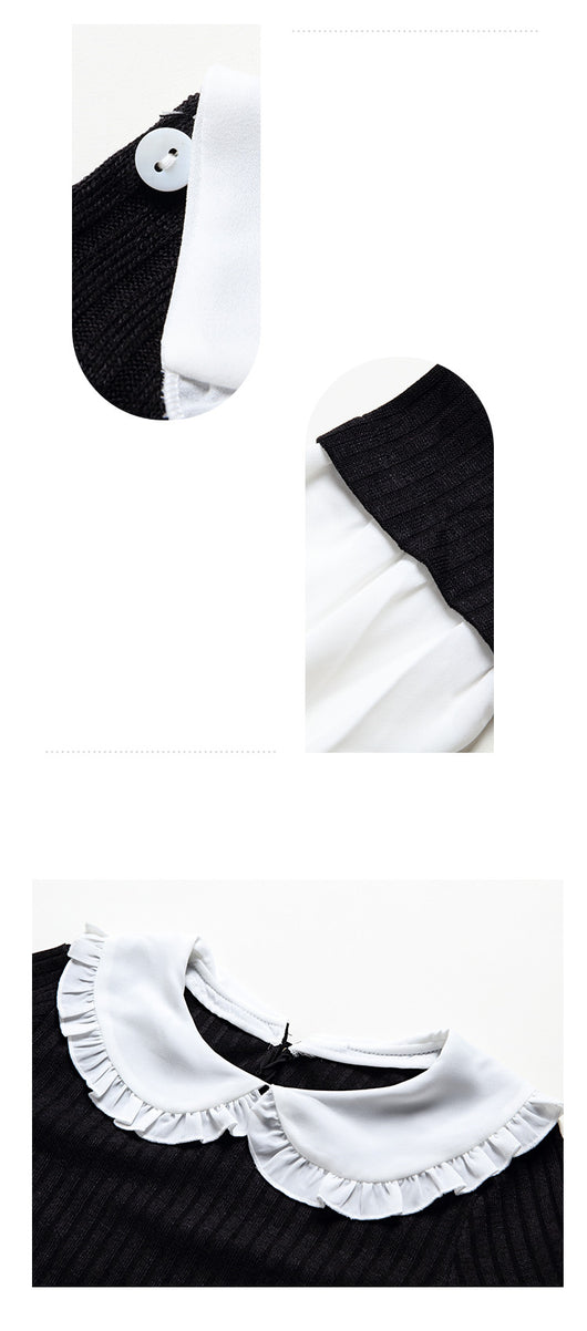 Vestido Camiseta Tejida con Cuello Muñeca Ajustado para Mujer - Image 7