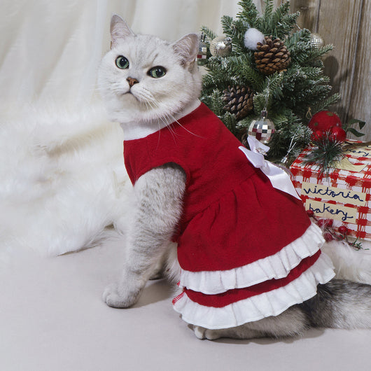 Vestido Princesa Navideño con Moño Polar para Mascotas - Image 11