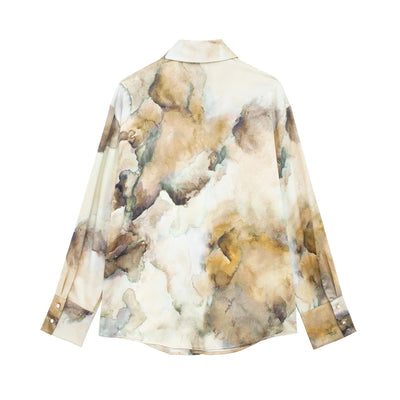 Conjunto Tie-Dye en Satén de Seda: Blusa y Falda - Image 2