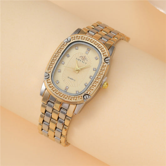 Reloj de Lujo con Esfera Ovalada y Cristales Brillantes Multicolor - Image 11