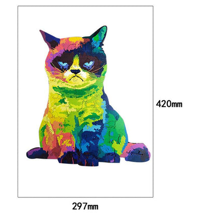 Puzzle de Madera Arcoíris para Gatos - Juguete de Desarrollo Cognitivo - Image 2