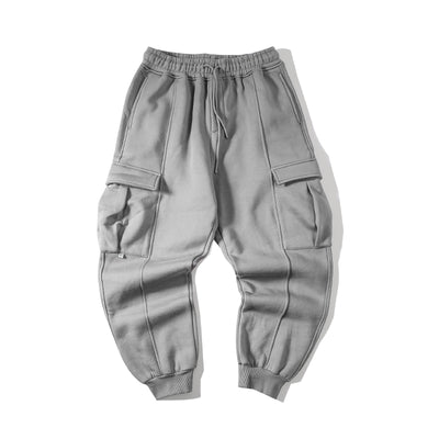Pantalones de Chándal Gris Gray Guard para Hombre - Felpa Gruesa Recta Suelta - Image 7