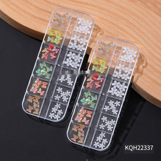 Decoraciones de Manicura con Flores de Resina y Diamantes de Cristal - Image 7