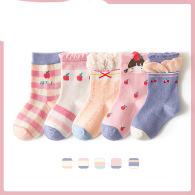Calcetines Infantiles de Tubo con Diseño de Frutas - Algodón Suave para Niños y Niñas - Image 7