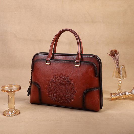 Bolso Tote Ejecutivo con Textura Embossed Vintage - Image 19