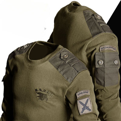 Playera Manga Larga Camuflaje Táctica de Algodón Premium para Hombre - Image 9